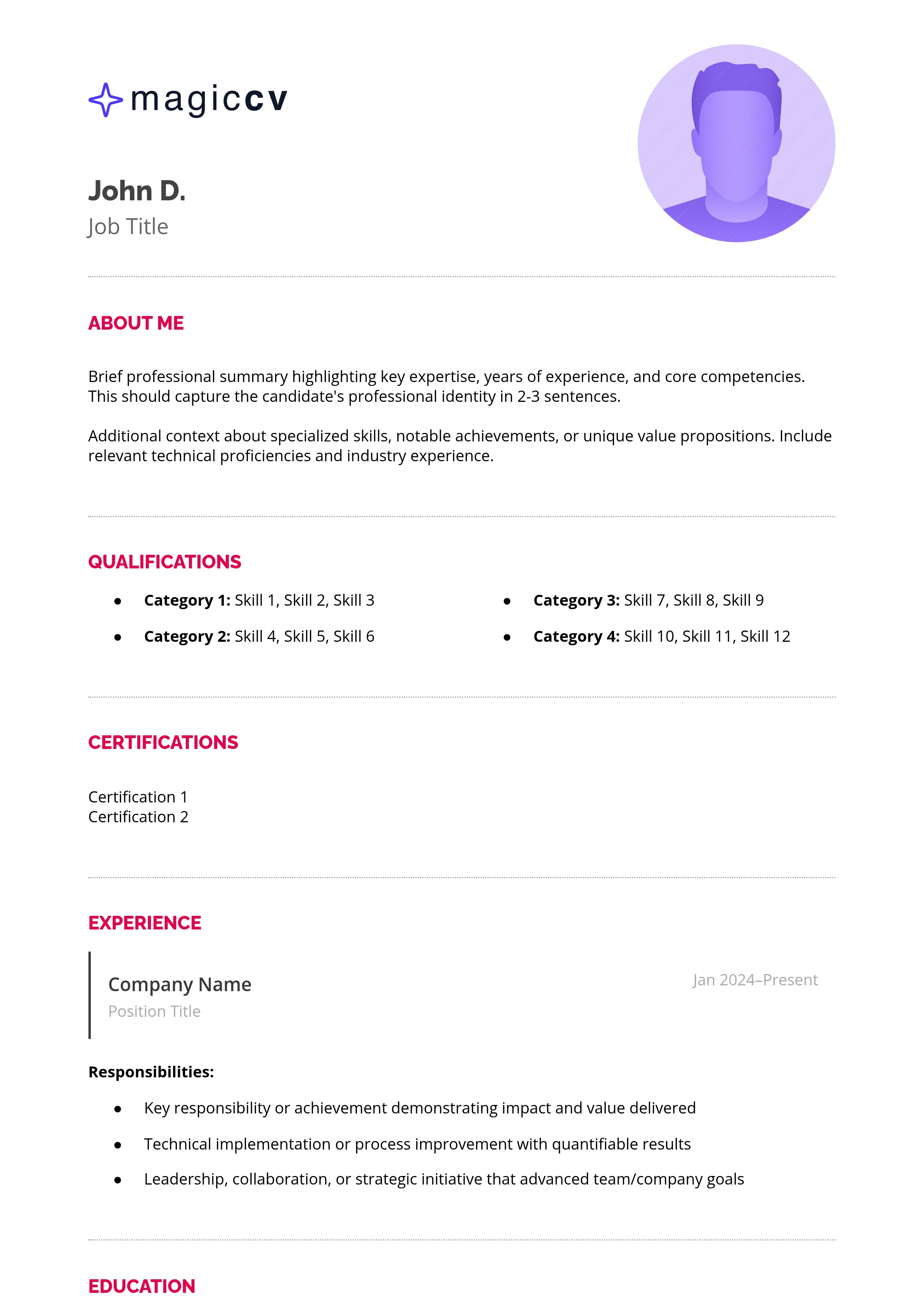 TechMagic CV template